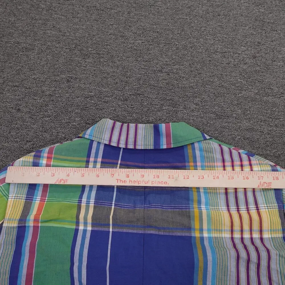 Polo By Ralph Lauren Blazer Mens Medium Multicolor Plaid Linen Sport Coat